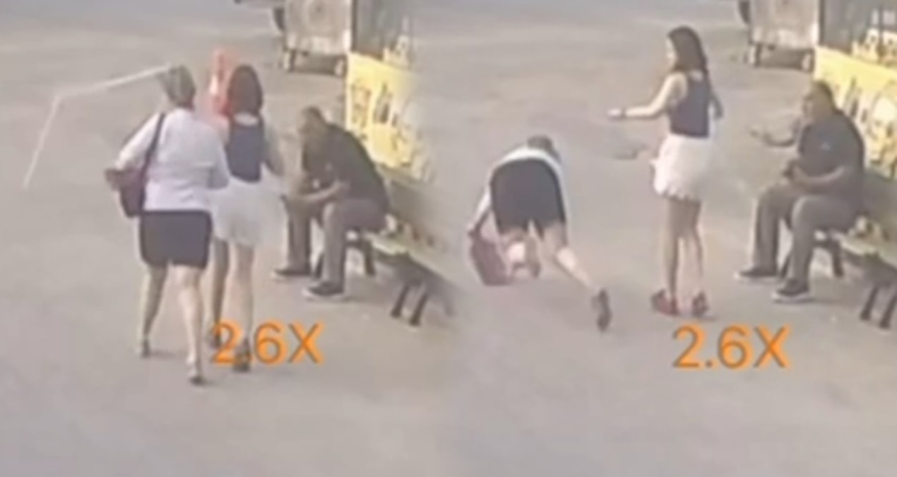Yolda yürüyen kadın neye uğradığını şaşırdı! Kafasına sineklik düştü
