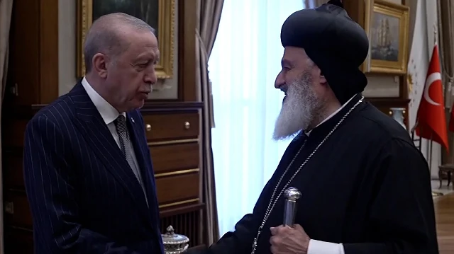 Cumhurbaşkanı Erdoğan Süryani Ortodoks Kilisesi Patriğiyle Arapça sohbet etti