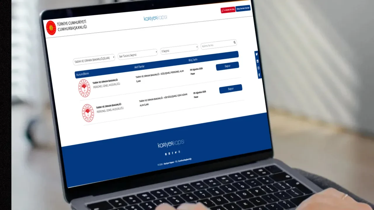 Tarım ve Orman Bakanlığı 1.874 personel alımı yapılacak iller ve kadrolar! Tarım ve Orman Bakanlığı personel alımı başvuru ekranı