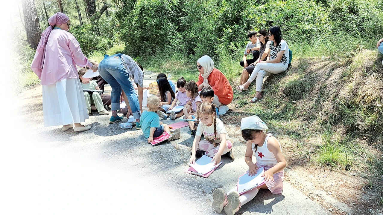 İmza yetmedi, çocuklar kesilen ağaçları çizdi