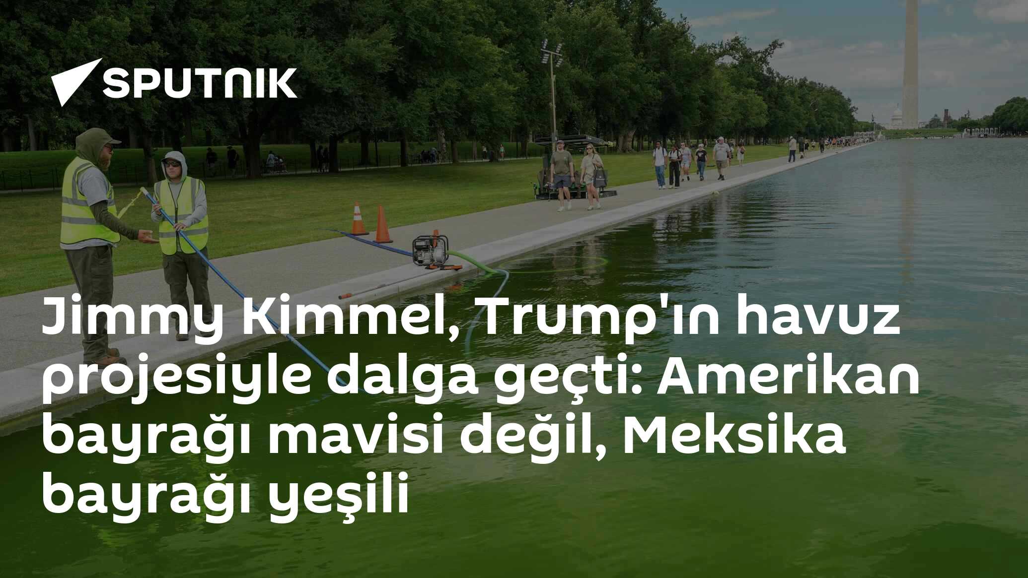 Jimmy Kimmel, Trump'ın havuz projesiyle dalga geçti: Amerikan bayrağı mavisi değil, Meksika bayrağı yeşili