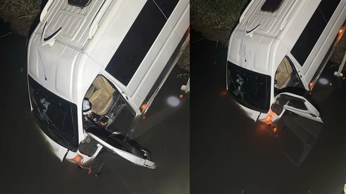 Yolcu minibüsü dereye uçtu! Aydın'da korkutan kaza