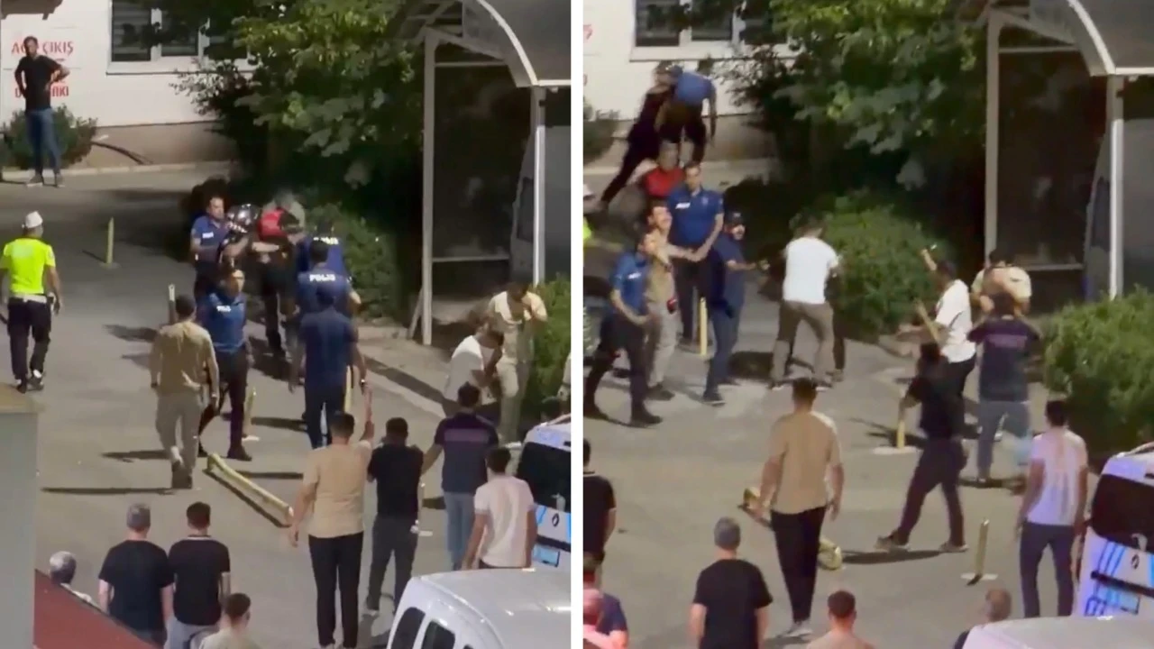 Kavga eden kişilerin yakınları hastanede birbirine saldırdı