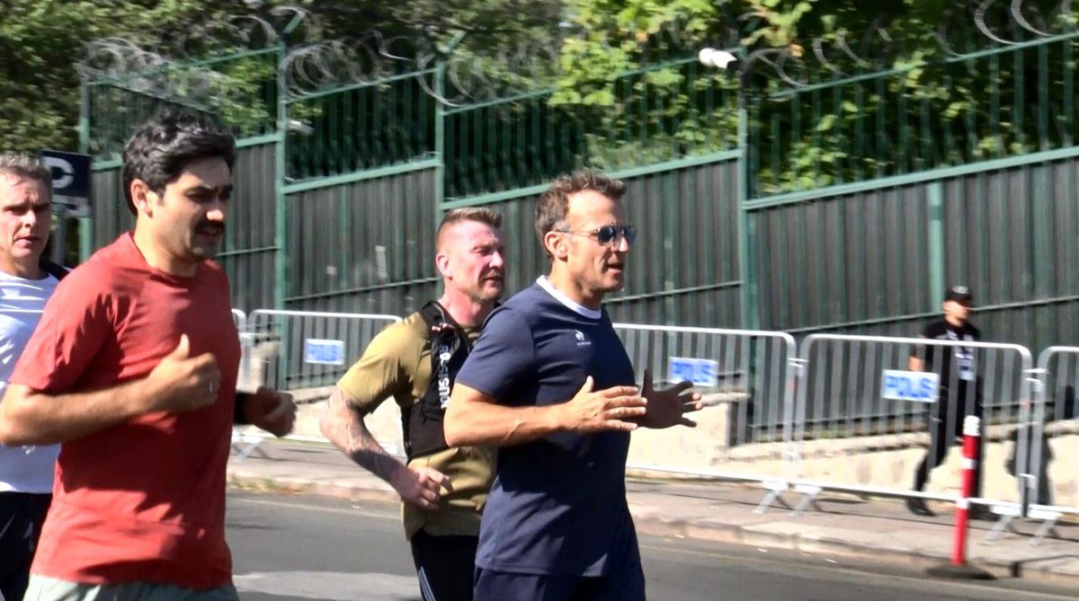 Fransa Cumhurbaşkanı Macron, Ankara'da sabah koşusu yaptı