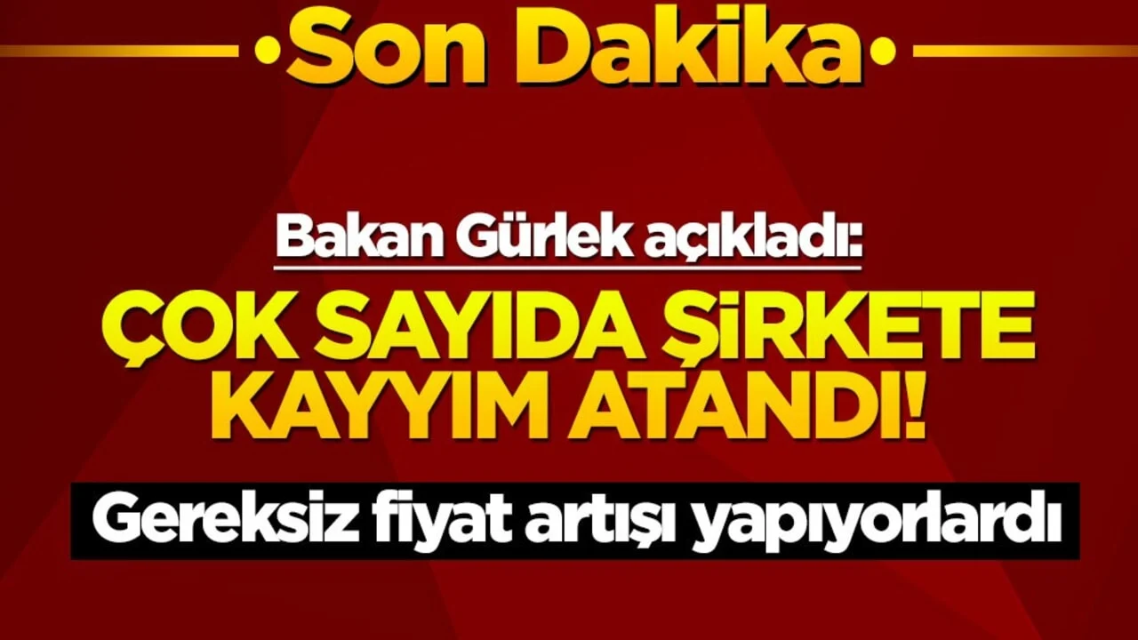 Bakan Gürlek açıkladı: 13 şirkete kayyım atandı!