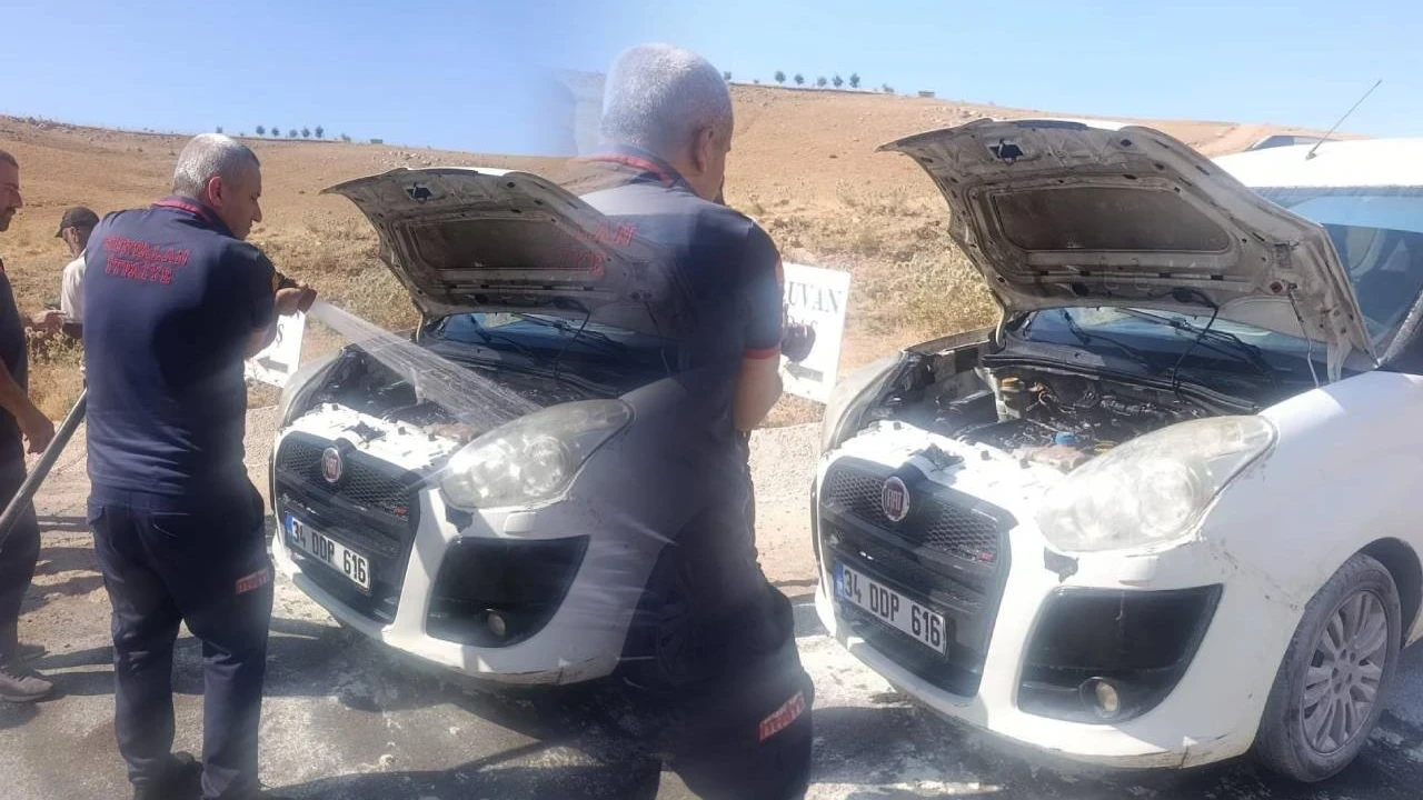 Siirt’te otomobil alev alev yandı