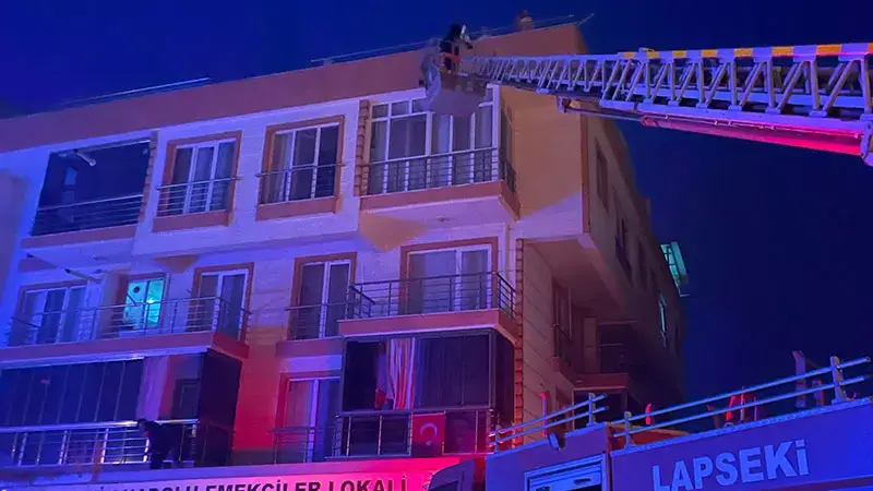 Bodrum katında çıkan yangında 6 kişi dumandan etkilendi