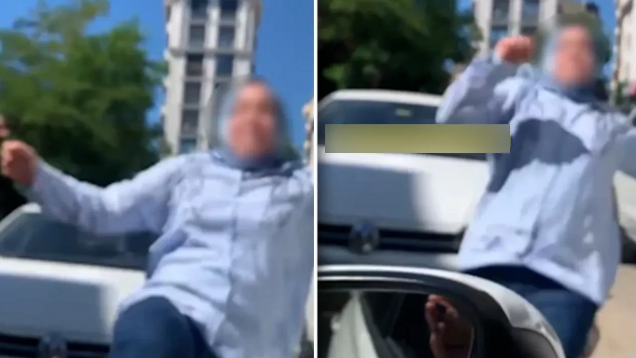 Kadın sürücülerin trafik kavgası! Aracın aynasını tekme atarak kırdı: İşte o görüntüler