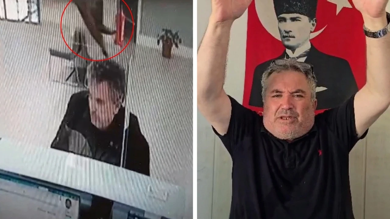 Bankada işlem yaparken üzerine kedi düştü
