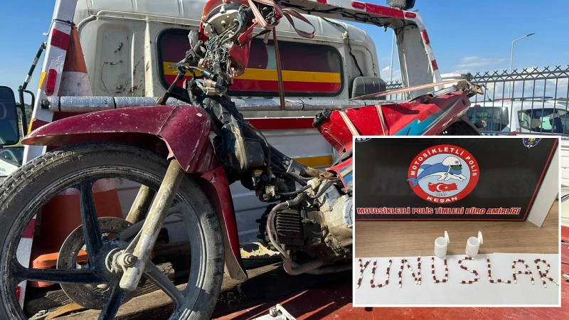 Keşan'da polisin 'dur' ihtarına uymayan motosikletliye rekor ceza