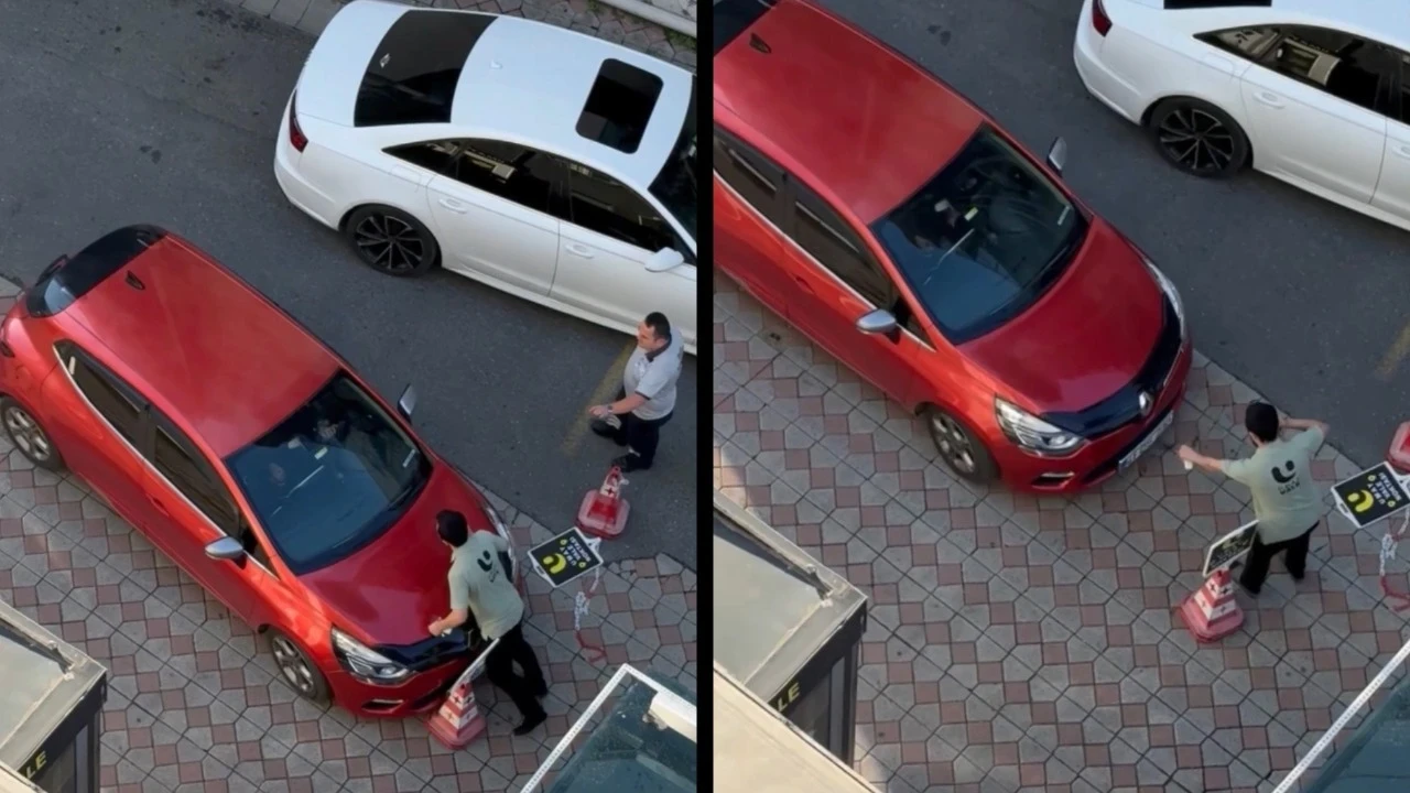 Hastane otoparkında ücret tartışması: Valenin üzerine sürdü