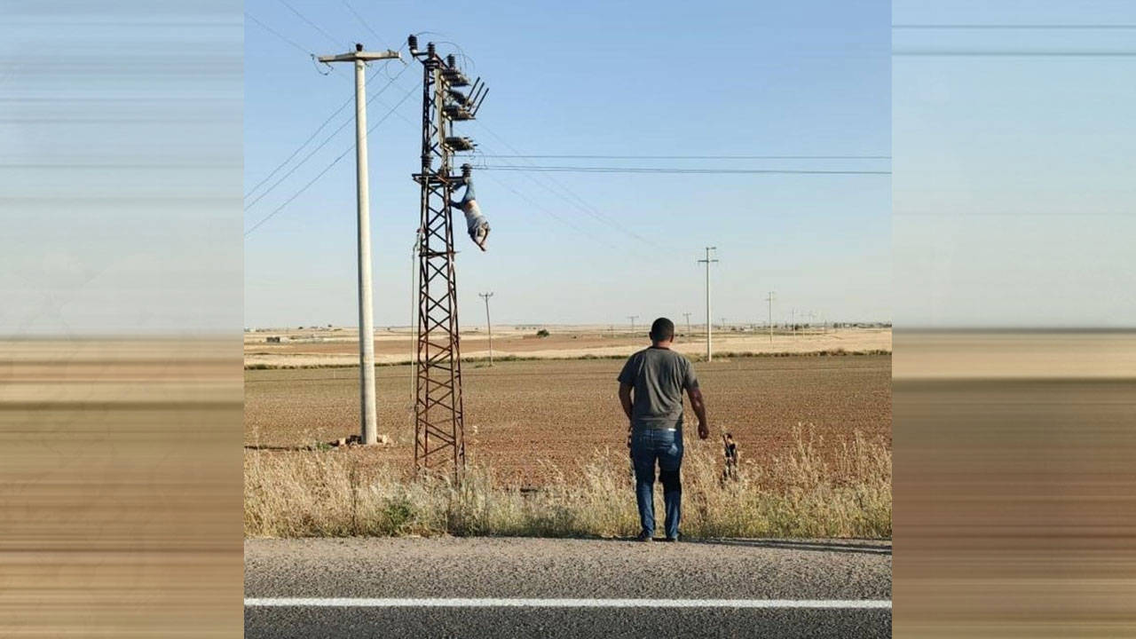 Urfa'da akıma kapılan işçi direkte asılı kaldı: Ağır yaralandı