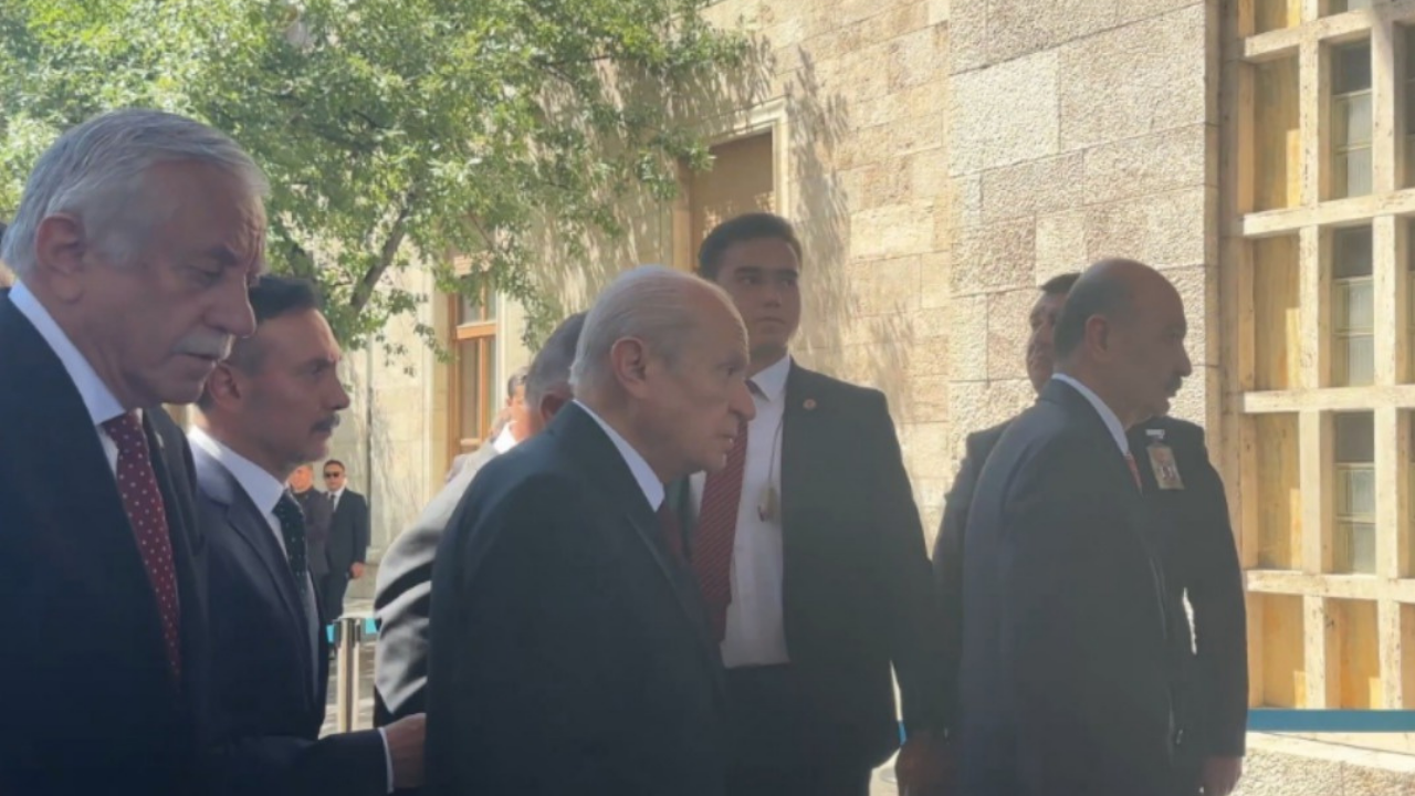 MHP Lideri Devlet Bahçeli, 15 Temmuz Anma Töreni'ne katılmak için TBMM'de