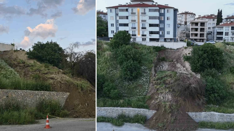 Karabük’te heyelan tehlikesi: Toprak kütlesi yola indi