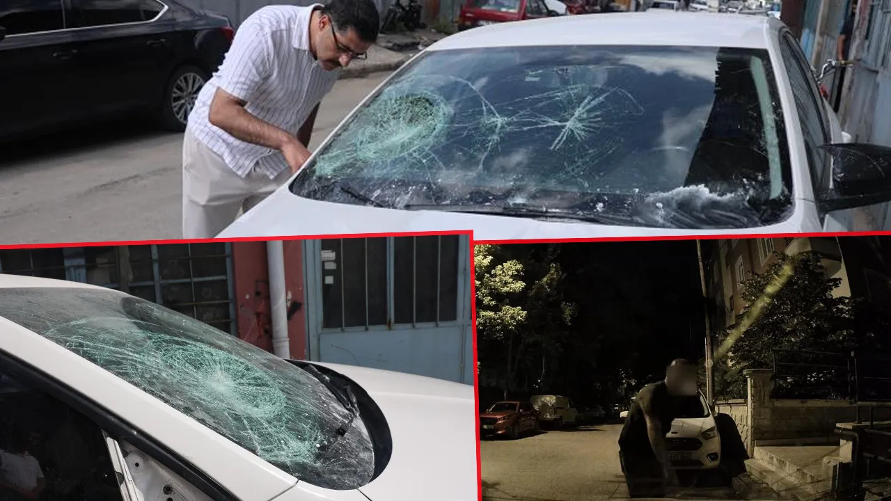 Sabah aracını parçalanmış buldu! Gerçek kamerada ortaya çıktı