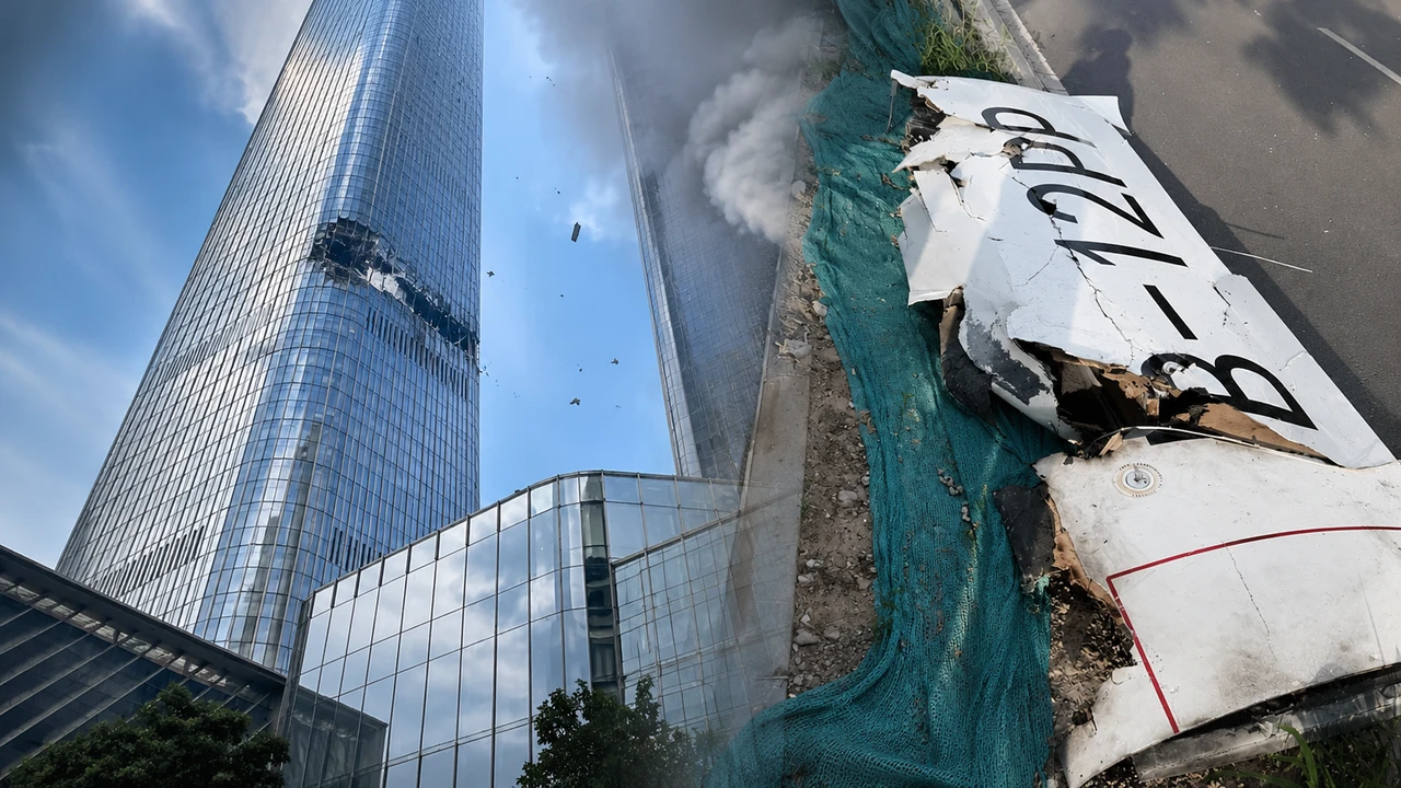 Pekin'de 109 katlı gökdelene uçak çarptı: Görüntüler gündem oldu