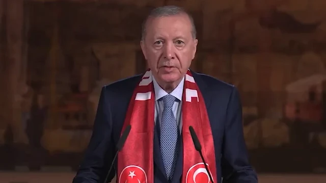 Cumhurbaşkanı Erdoğan'dan ilk maç öncesi Milli Takım'a destek mesajı