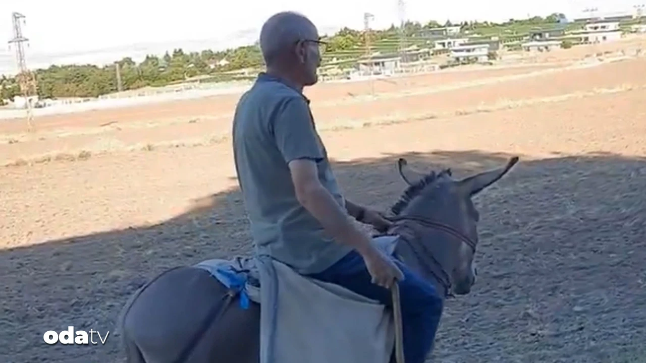 Emin Pazarcı Mercedes'ten indi eşeğe bindi