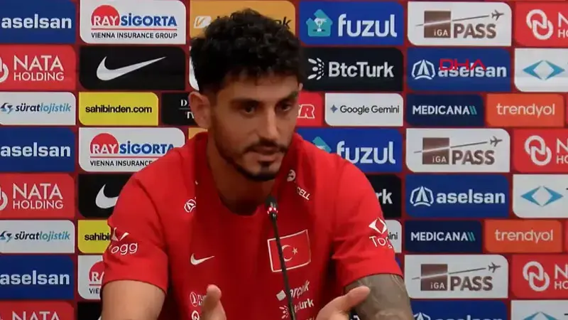 A Milli Futbol Takımı'nda Uğurcan Çakır ve Samet Akaydın basın mensuplarına açıklamalarda bulunuyor