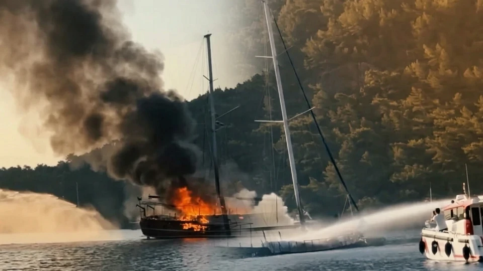 Muğla Göcek tekne yangını son dakika: 8 kişi kurtarıldı, tekne battı