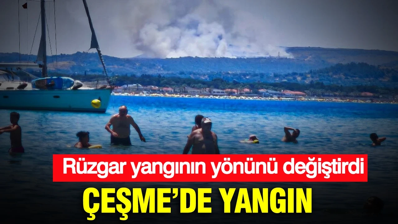 Rüzgar yangının yönünü değiştirdi: Makilik alana sıçradı: Çeşme’de yangın