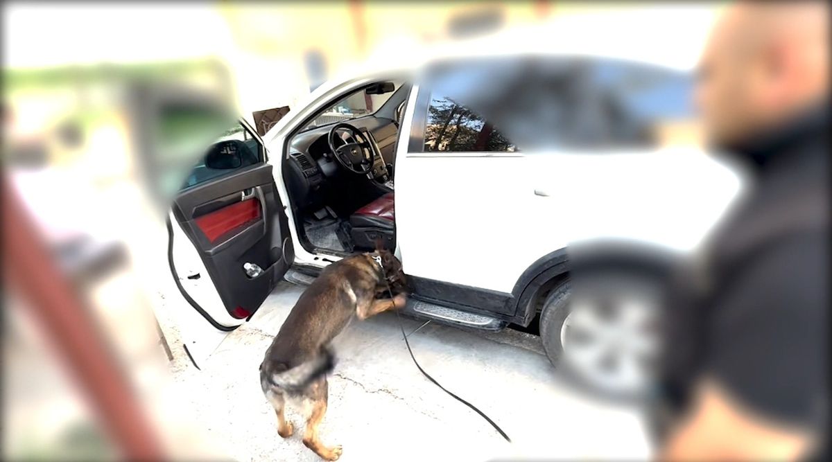 Otomobile zulalanmış uyuşturucuyu 'Mailo' buldu