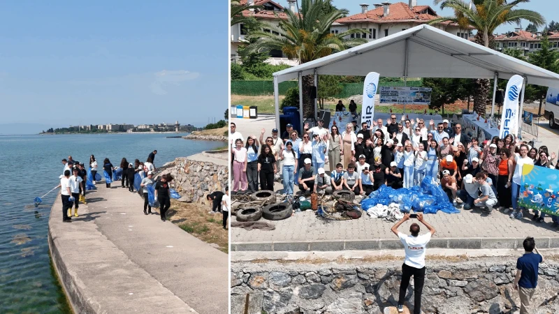 Tuzla'da öğrenciler kıyı temizliği için sahaya indi