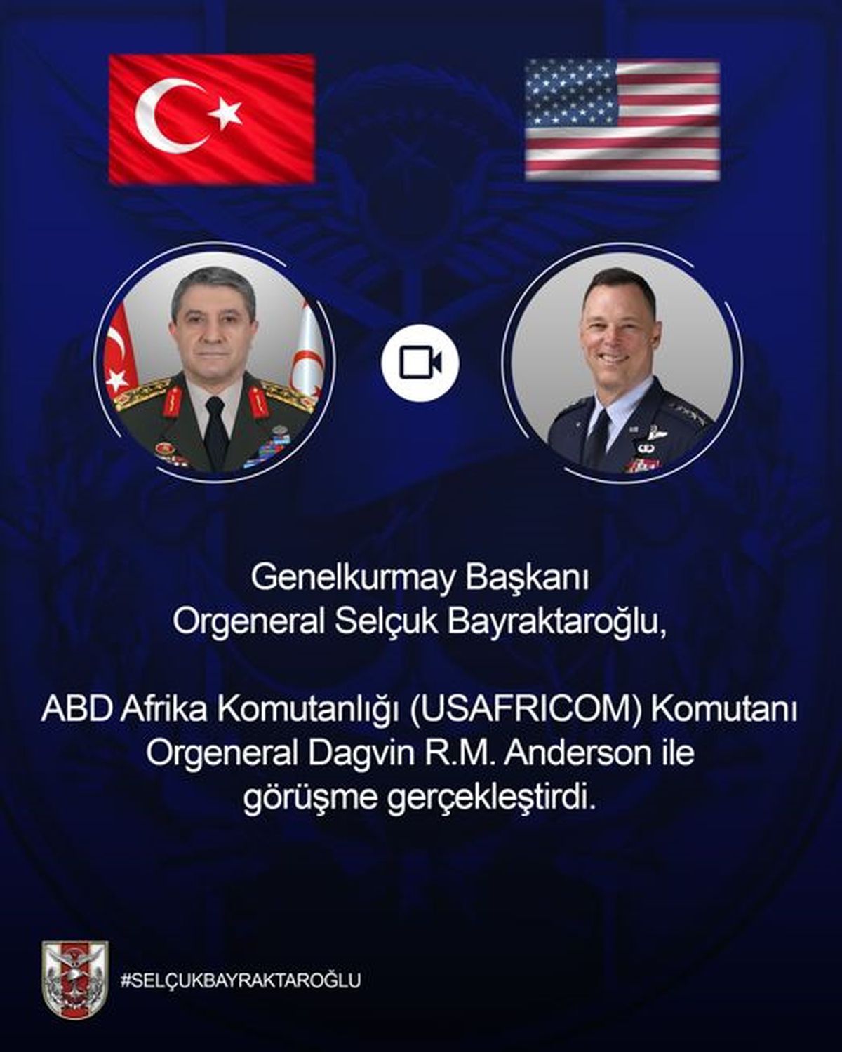 Genelkurmay Başkanı Bayraktaroğlu, ABD Afrika Komutanı Anderson ile Görüştü