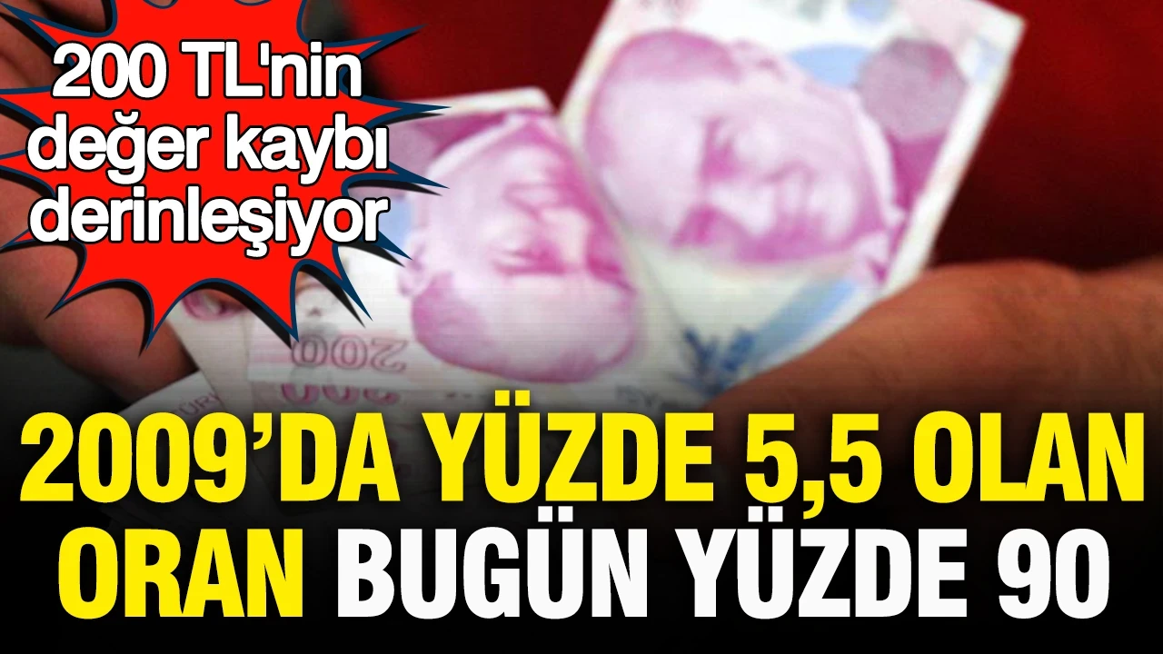200 TL'nin değer kaybı derinleşiyor: 2009’da yüzde 5,5 olan oran, bugün yüzde 90