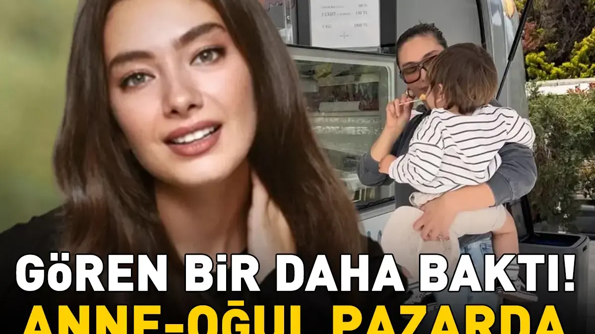 Yaprak Dökümü'nün Deniz'iydi! Neslihan Atagül ile minik oğlu Aziz’in 'pazar' keyfi!
