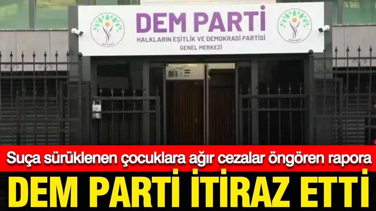 DEM Parti, suça sürüklenen çocuklara ağır cezalar verilmesini isteyen meclis raporuna itiraz etti