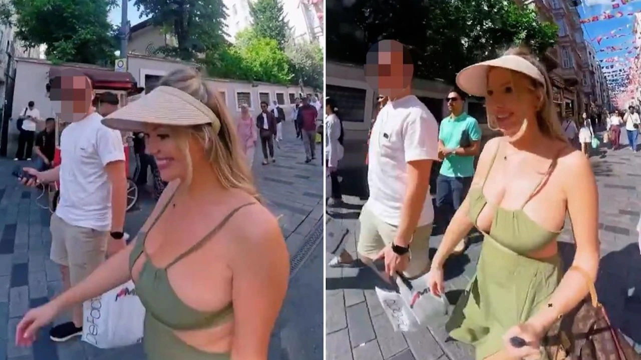 Taksim'de Rus turistin kamerasına yansıyan ısrarlı yemek teklifi