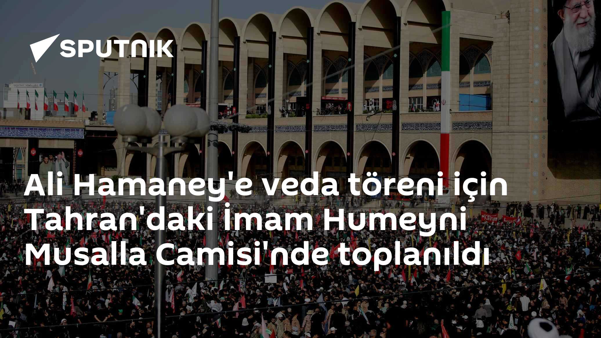 Ali Hamaney'e veda töreni için Tahran'daki İmam Humeyni Musalla Camisi'nde toplanıldı