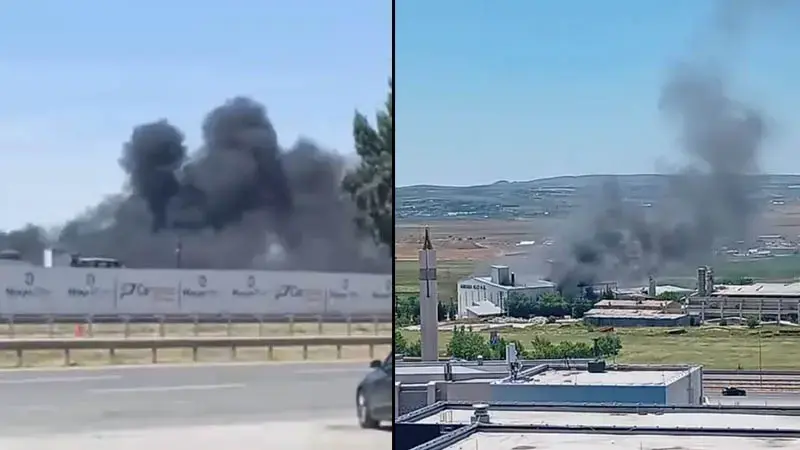 Ankara'da alçı fabrikasında yangın
