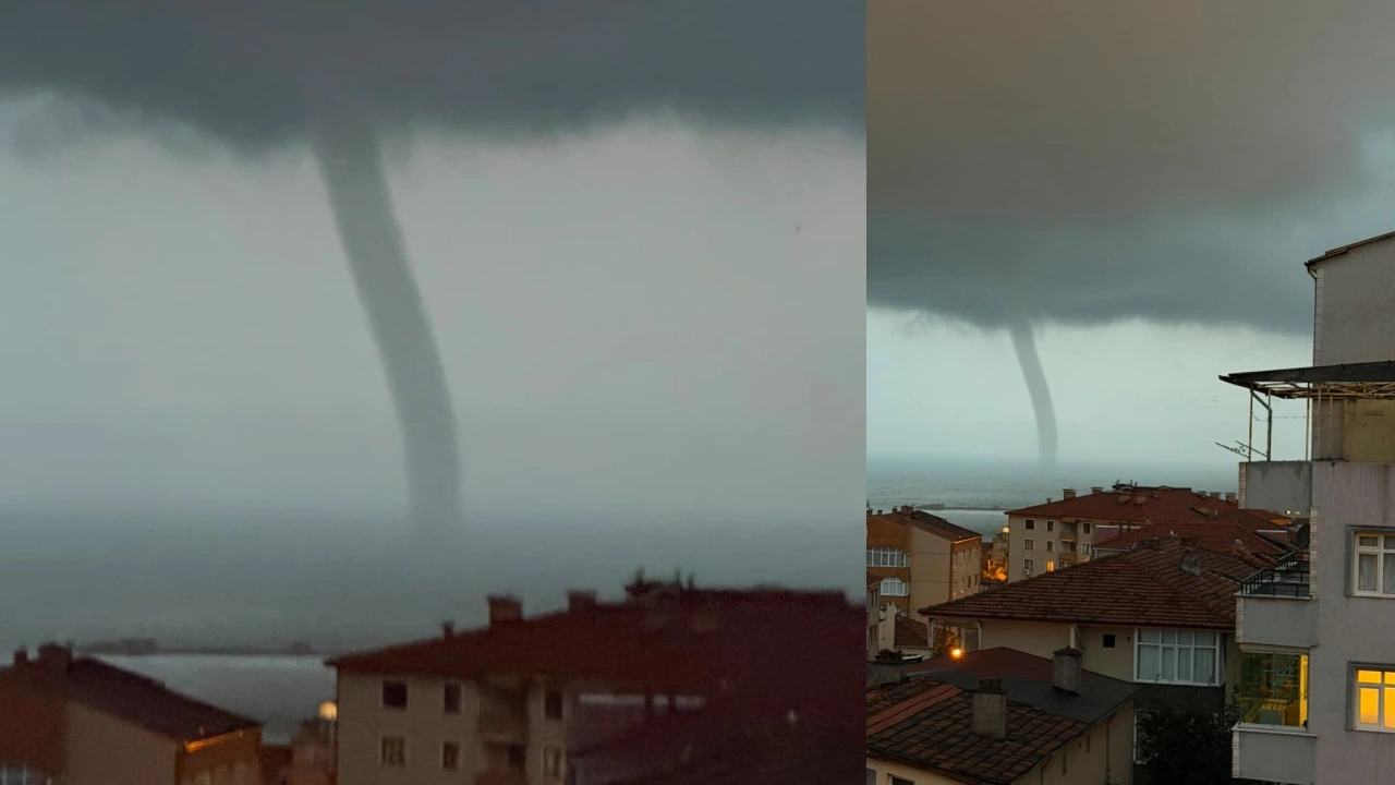 Görenleri tedirgin eden o görüntü: Zonguldak'ta hortum oluştu