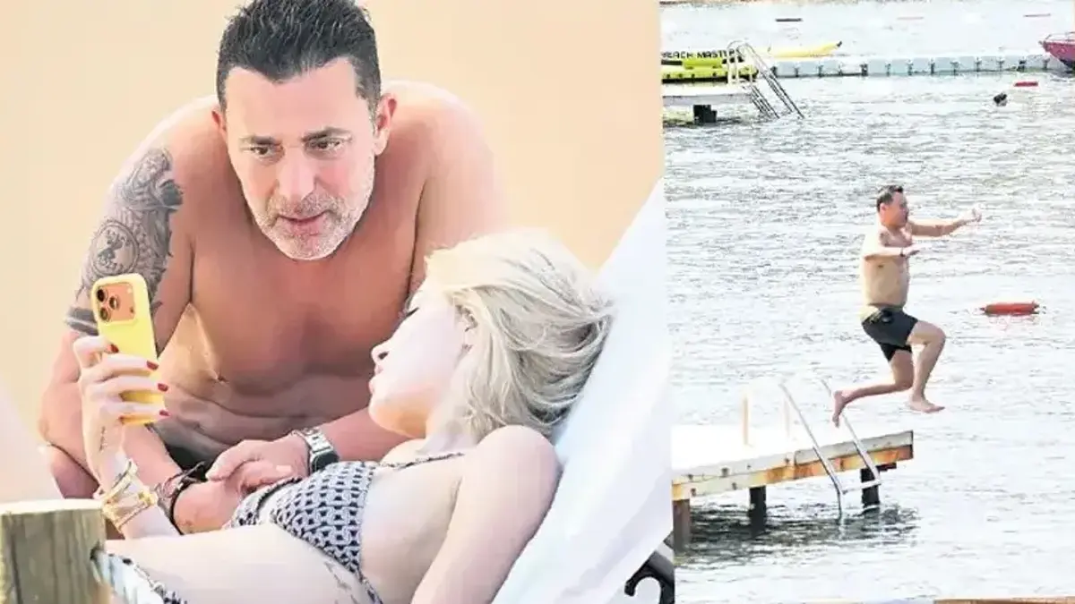 Mustafa Sandal ve eşi Melis Sütşurup Bodrum’da! Plajda dikkat çeken anlar
