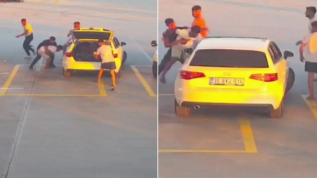 Yol verme tartışması, kavgaya dönüştü: Olay anı kamerada