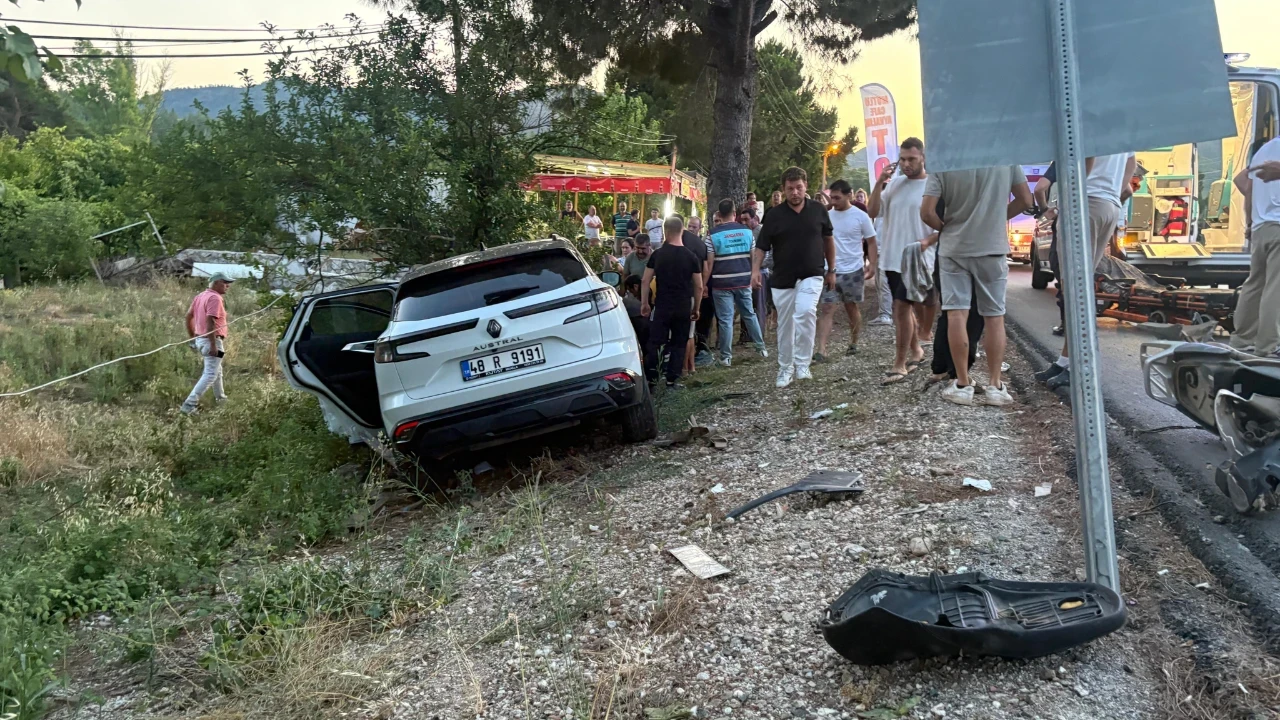 21 yaşındaki motosiklet sürücüsünü itfaiye kurtardı