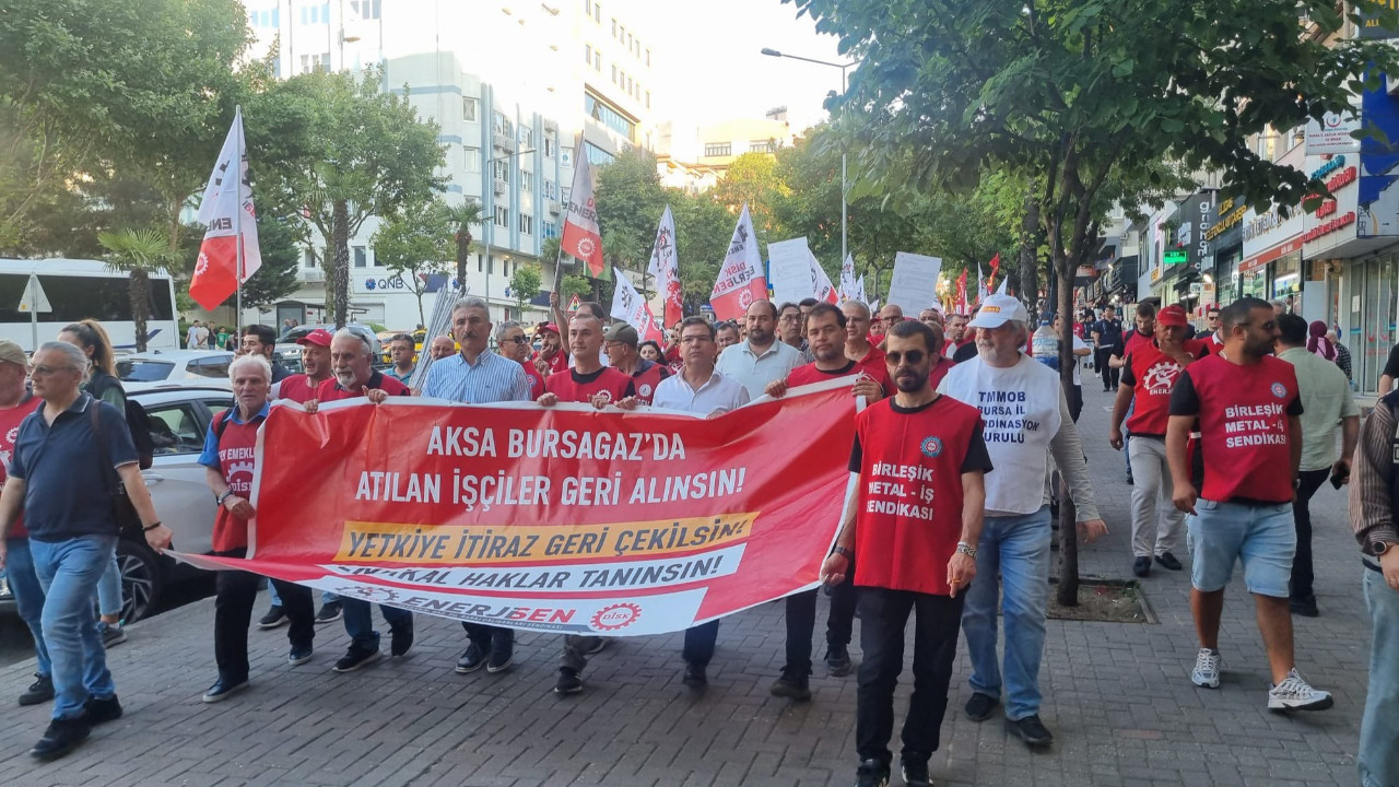 Bursagaz işçileri hakları için yürüdü
