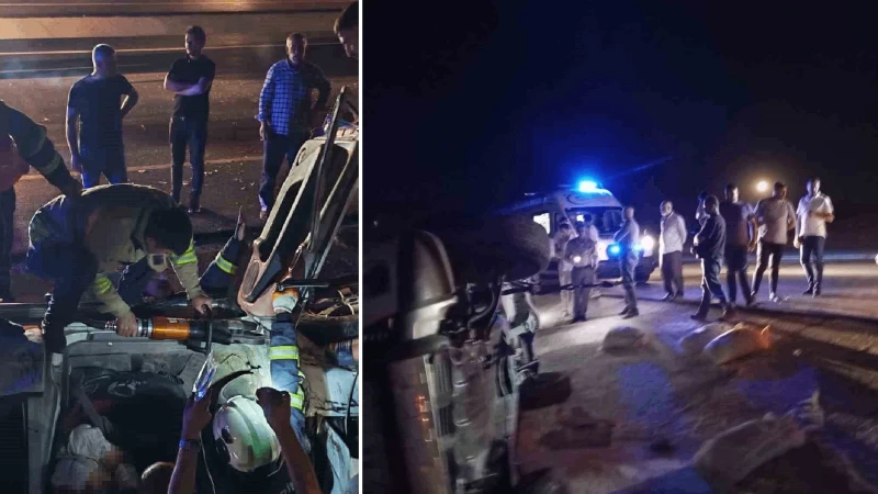 Mardin’de devrilen hafif ticari aracın sürücüsü ağır yaralandı