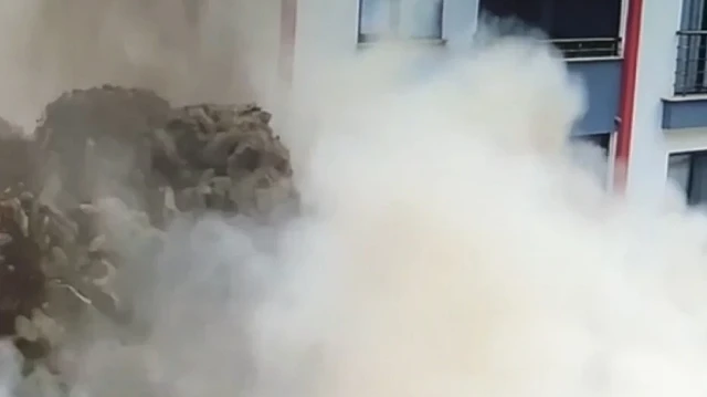 İstinat duvarının çökme anı kamerada