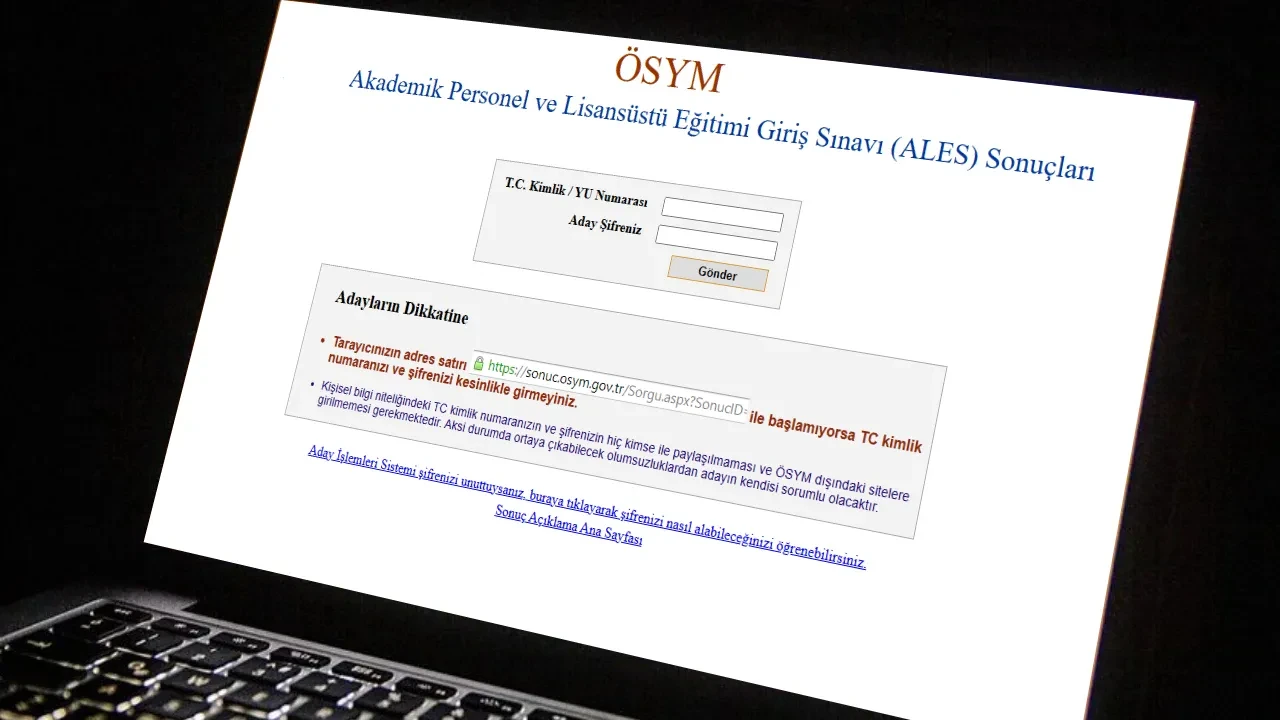ALES sınav sonuçları 2026 sonuc.osmy.gov.tr ekranı! ÖSYM ALES/1 sınav sonucu açıklandı mı?