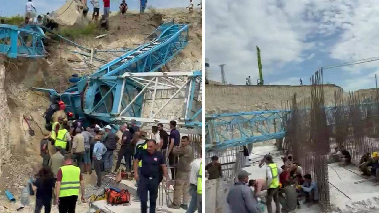 İstanbul'da kule vinç devrildi: 2 işçi ağır yaralandı
