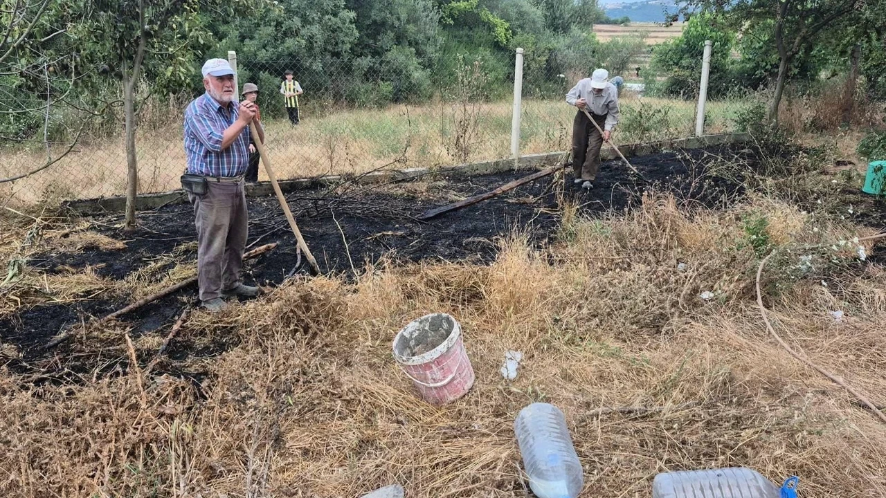 Osmaneli’nde bahçe yangını büyümeden söndürüldü