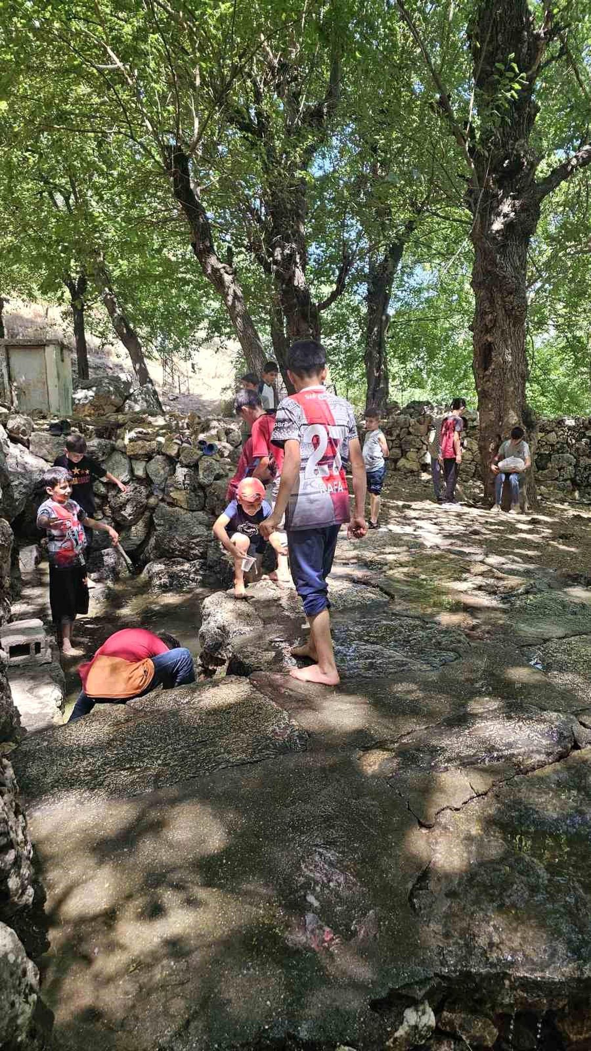 Medrese öğrencileri köy çeşmesi ve piknik alanını kendi imkanlarıyla temizledi