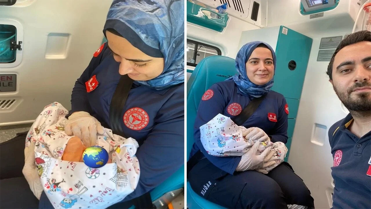 Anne hastaneye yetişemedi, sağlık ekibi bebeği ambulansta doğurttu