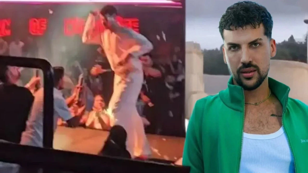 Kerimcan Durmaz sahnede sinirlerine hakim olamadı, seyircisine vurdu