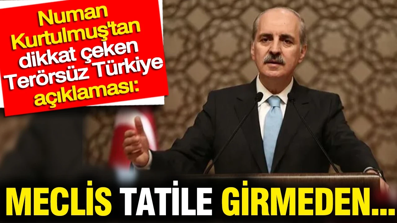 Numan Kurtulmuş'tan dikkat çeken Terörsüz Türkiye açıklaması: Meclis tatile girmeden...