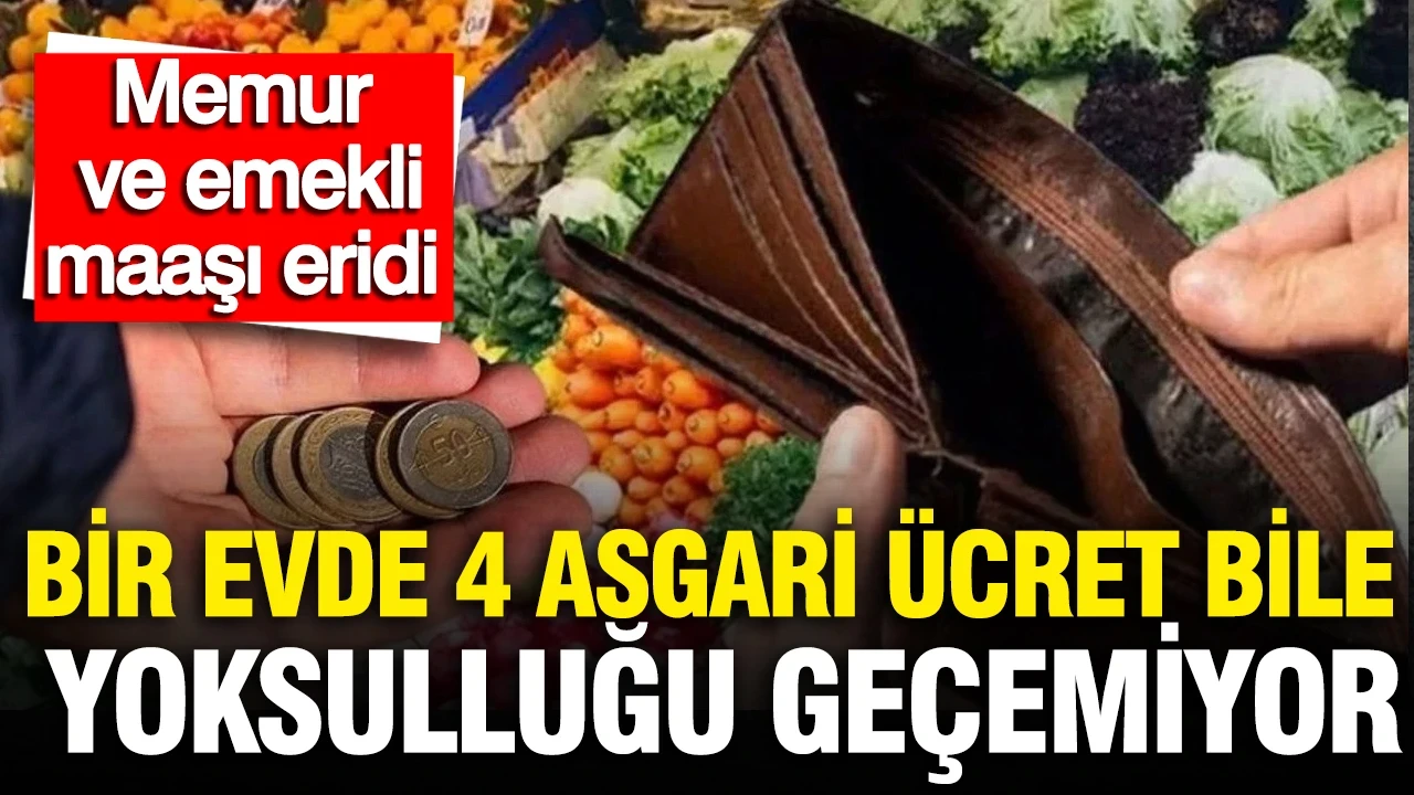 Kamu-AR: Emekli ve memur maaşı eridi: Bir evde 4 asgari ücret bile yoksulluğu geçemiyor
