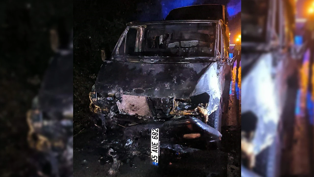 Samsun'da seyir halindeki çekici alevlere teslim oldu